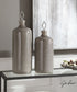 23"H Dhara Taupe Glaze Bottles Set of 2