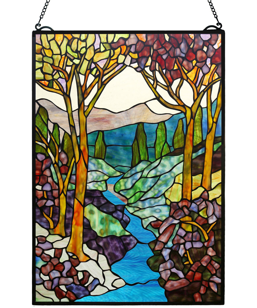 Landscape 26 Inch H Tiffany Window Panel