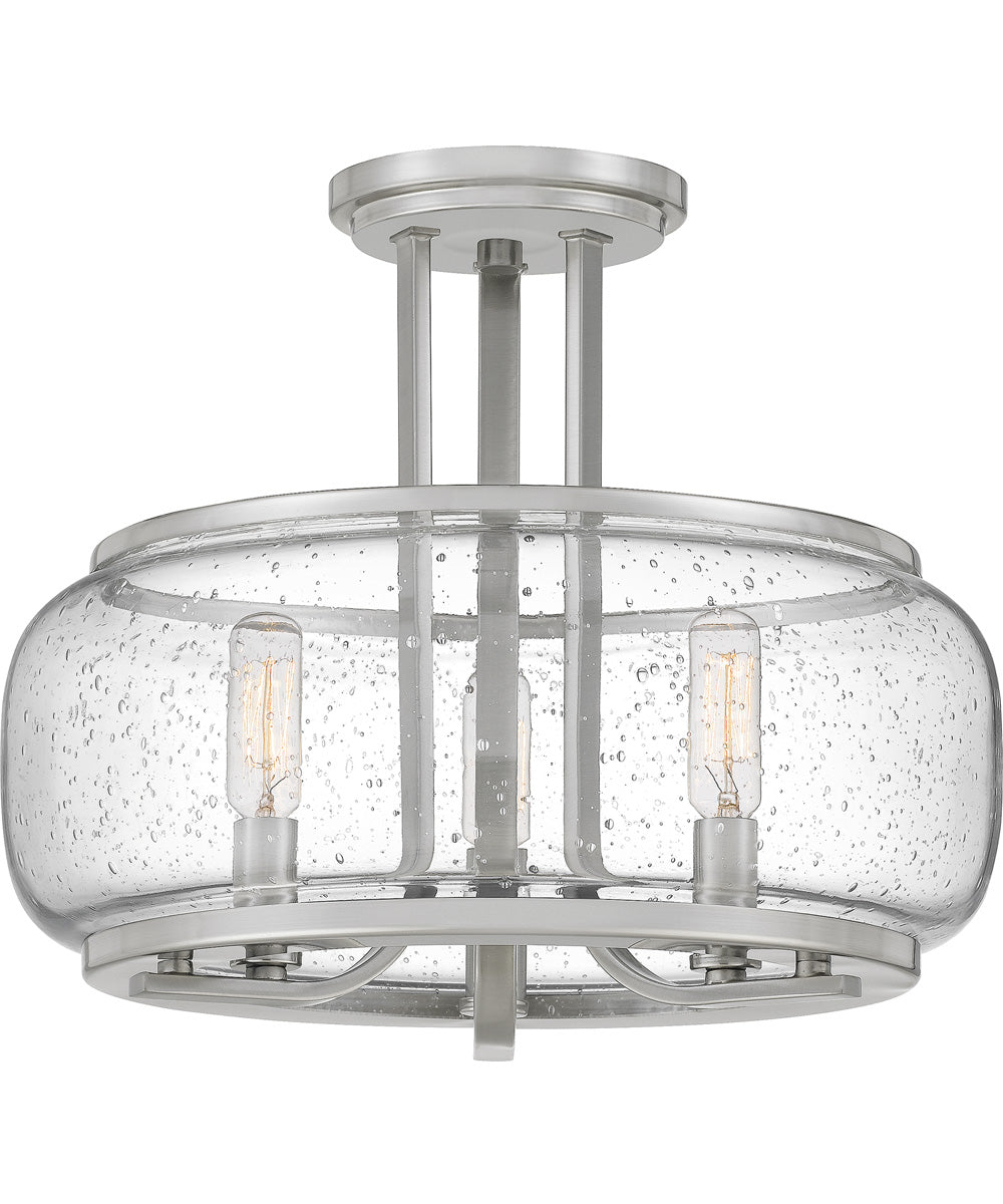 Pruitt Medium 3-light Semi Flush Mount Brushed Nickel