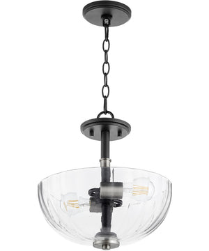 Monarch 2-light Dual Mount Light Fixture Noir w/ Satin Nickel