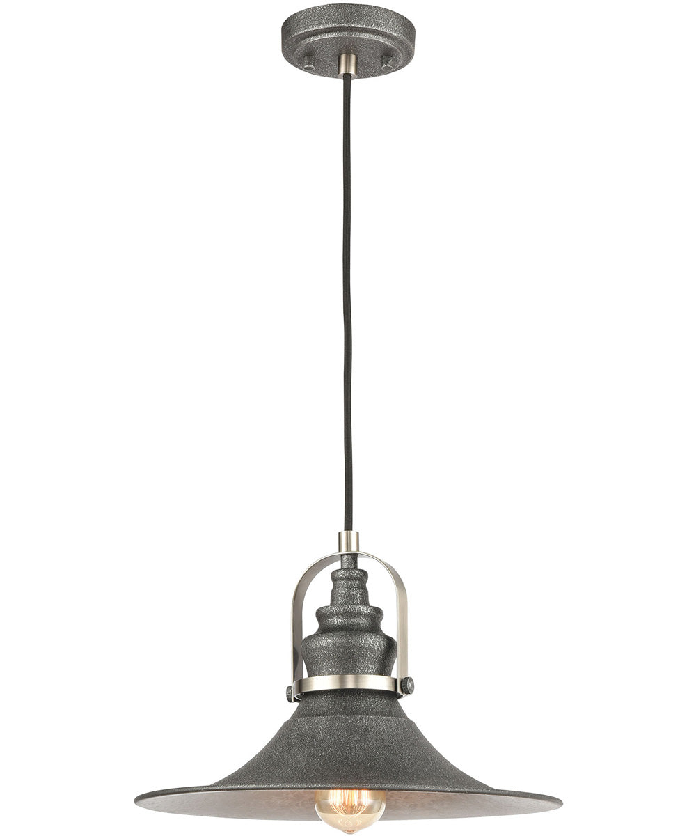 Carbondale 1-Light Pendant Slate Mist/Satin Nickel/Slate Mist Metal Shade