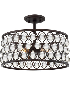 Alexandria Large 3-light Semi Flush Mount Palladian Bronze