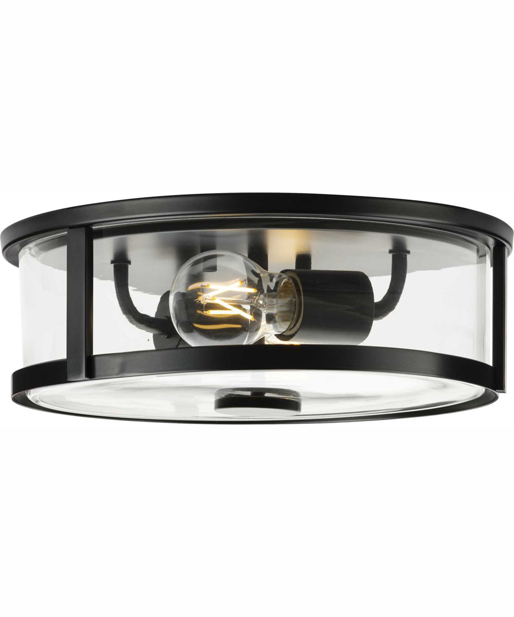 Gilliam 12-5/8 in. 2-Light New Traditional Flush Mount Matte Black