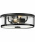 Gilliam 12-5/8 in. 2-Light New Traditional Flush Mount Matte Black