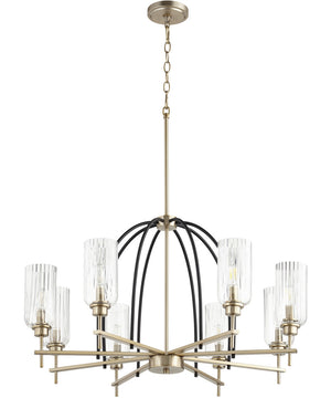 32"W Espy 8-light Chandelier Noir w/ Aged Brass