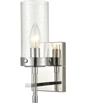 Melinda 1-Light Sconce Polished Chrome/Seedy Glass