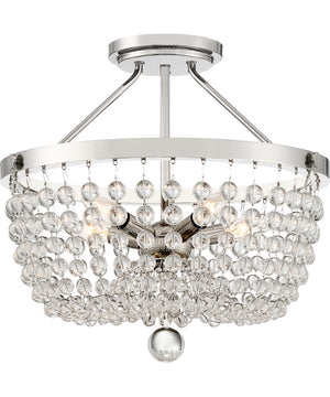 Teresa Large 5-light Semi Flush Mount Polished Nickel