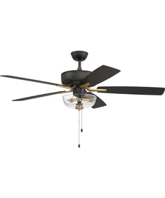 Pro Plus 101 2-Light Ceiling Fan (Blades Included) Flat Black/Satin Brass