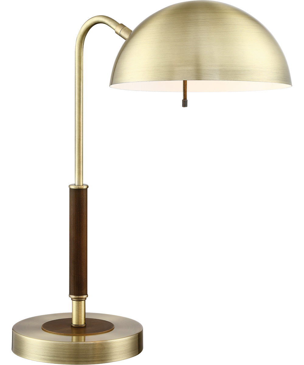 Clouseau 1-Light Desk/Table Lamp Antique Brass/Walnut Finished