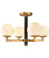 Gillian 24'' Wide 4-Light Semi Flush Mount - Natural Brass/Matte Black