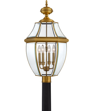 Newbury Extra Large 4-light Outdoor Post Light Antique Brass