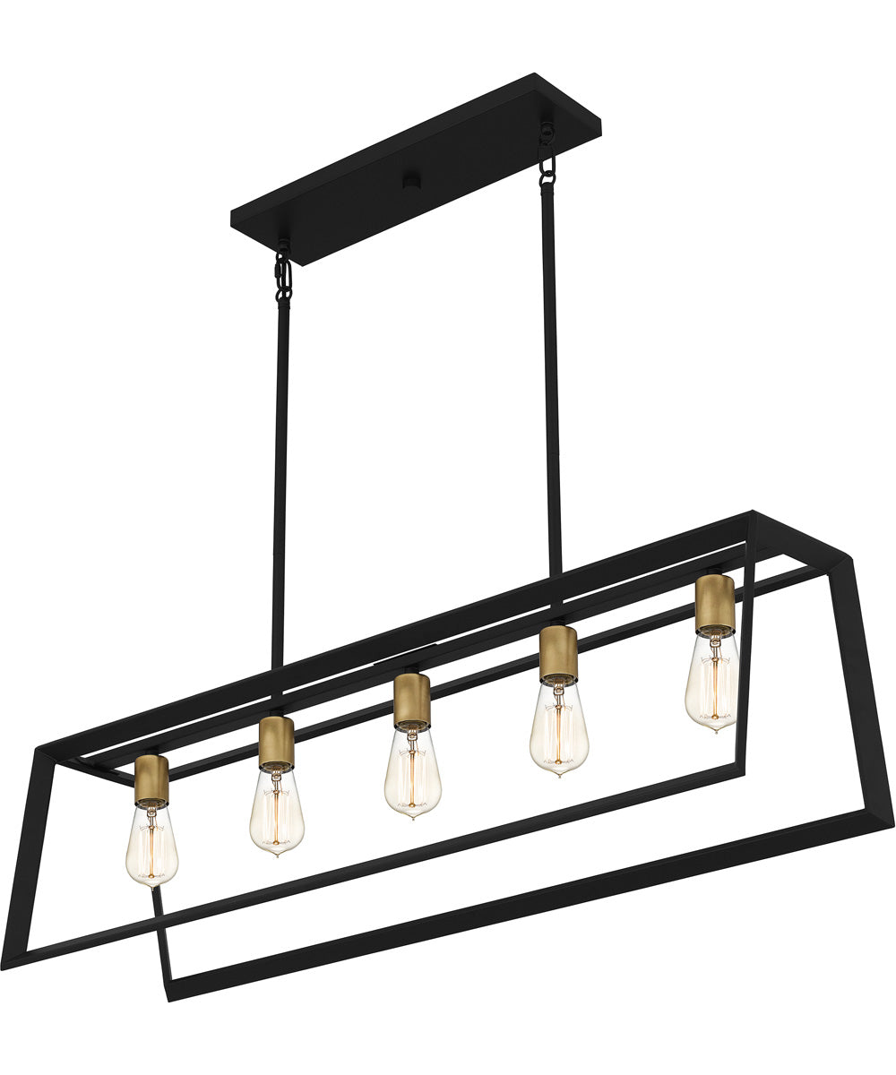 Tilly 5-light Island Light Matte Black