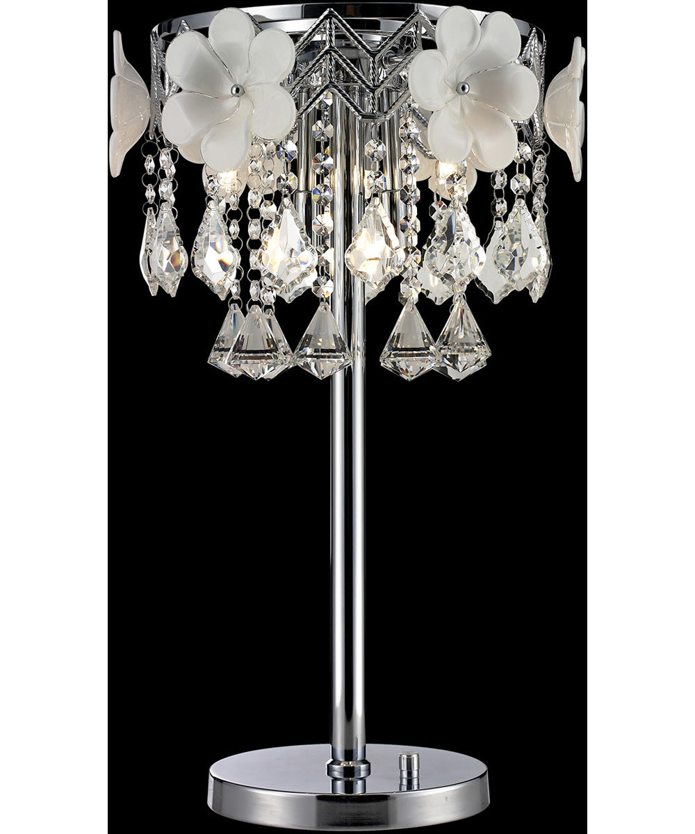 Daisy 5-Light Table Lamp Chrome/Flower/Crystals