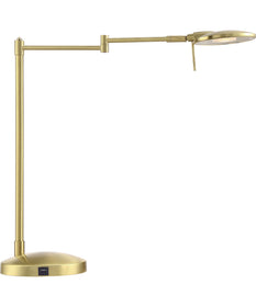 Dessau Turbo Swing LED Arm Lamp With USB Satin Brass