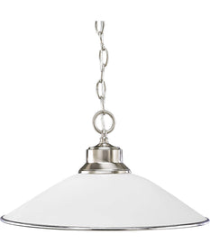 Opal Glass 1-Light Traditional Pendant Light Brushed Nickel