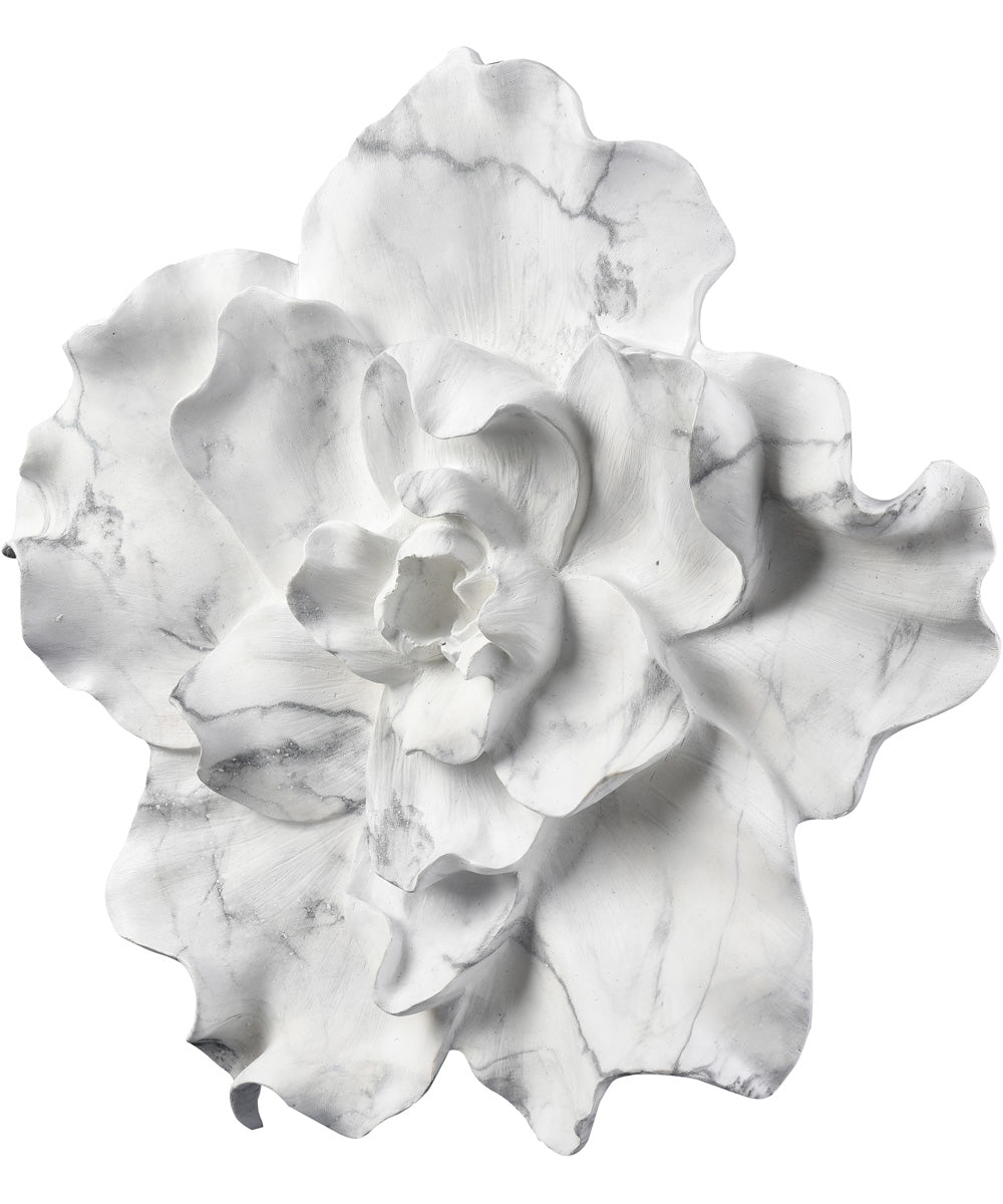 Blume Dimensional Wall Art - Set of 3 White Marble