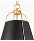 1-light Pendant Matte Black w/ Aged Brass