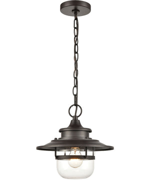 Renninger 1-Light Outdoor Pendant Oil Rubbed Bronze/Clear Glass