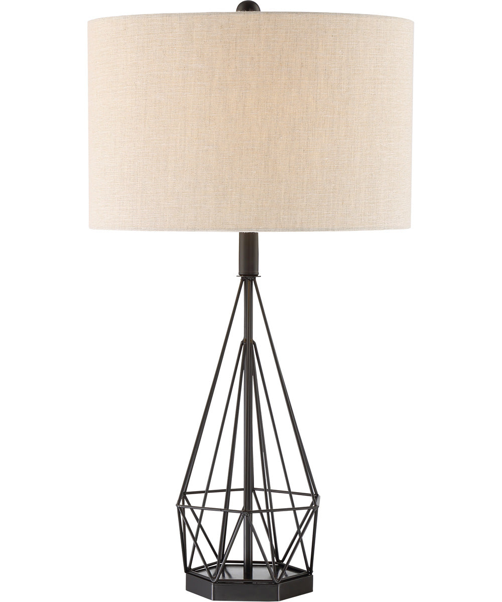 Milton 1-Light Table Lamp Matte Black/Fabric Shade