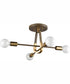 Sabine 20'' Wide 4-Light Semi Flush Mount - Pecan/Brushed Gold