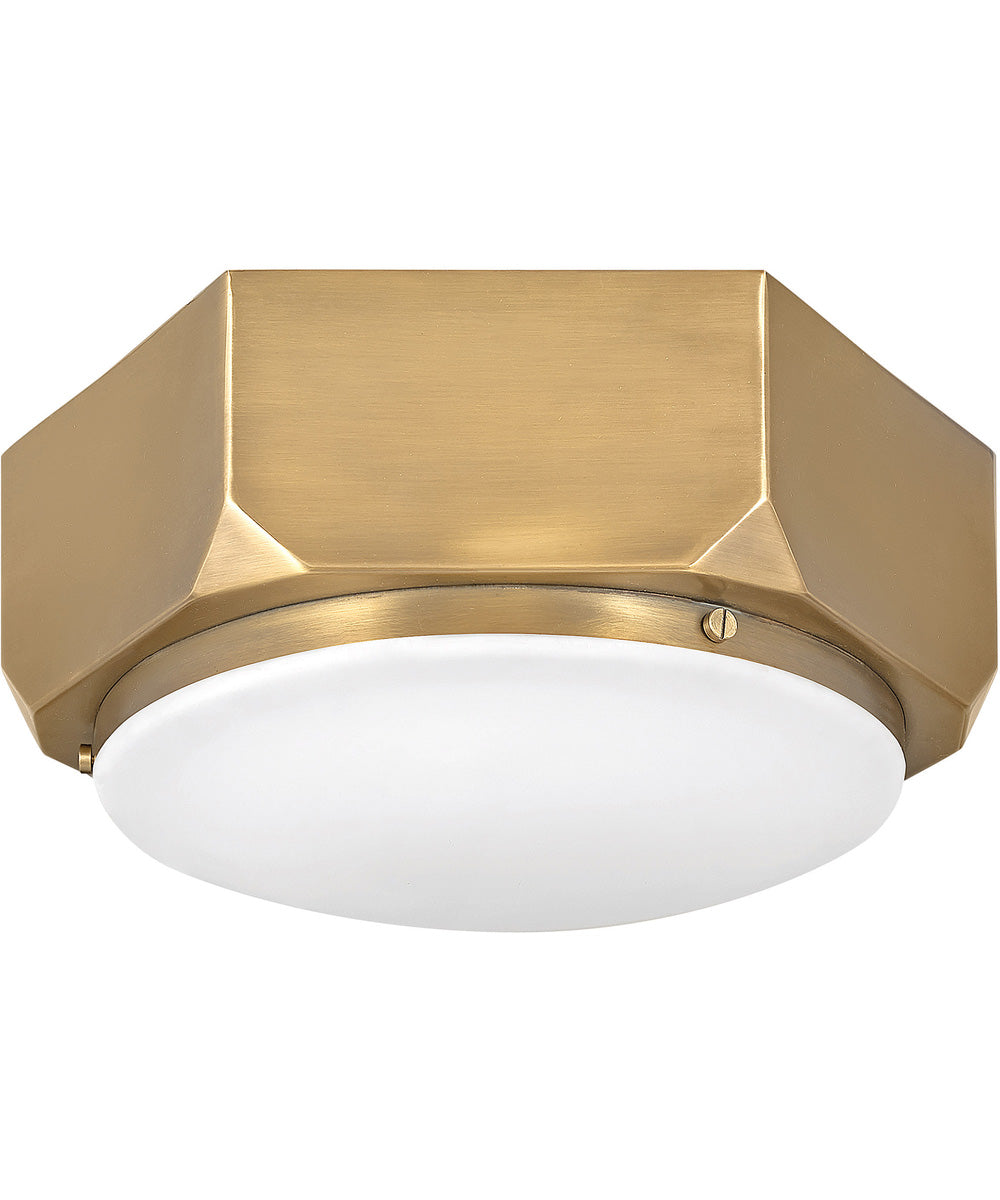 Hex 2-Light Small Flush Mount in Warm Brass