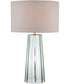 Rogelio 1-Light Table Lamp Glass Body/Linen Fabric Shade