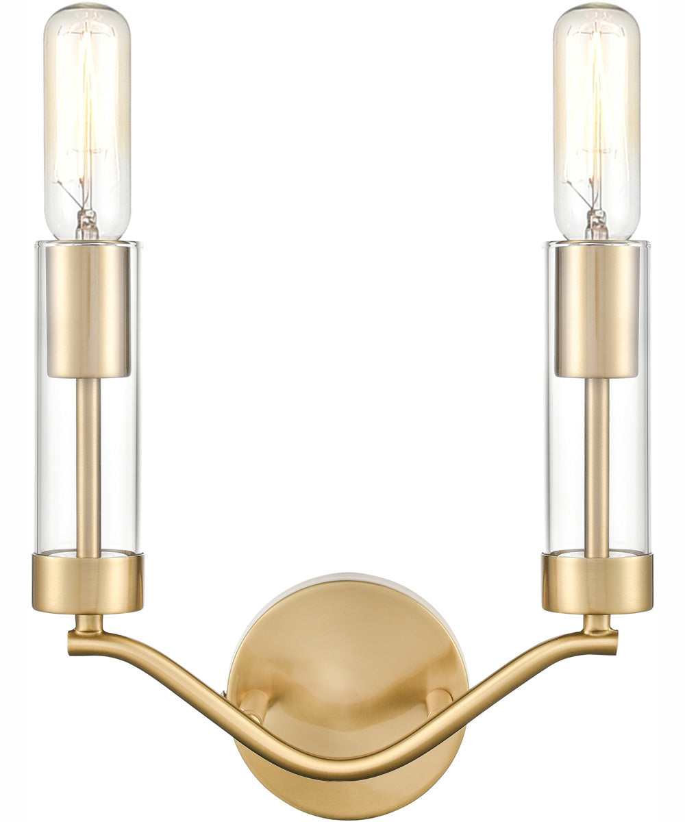 Celsius 11'' High 2-Light Sconce - Satin Brass