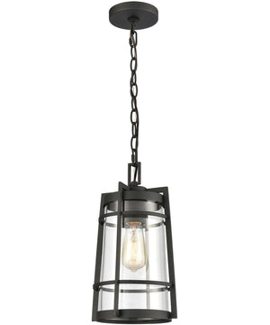 Crofton 1-Light Outdoor Pendant Charcoal/Clear Glass