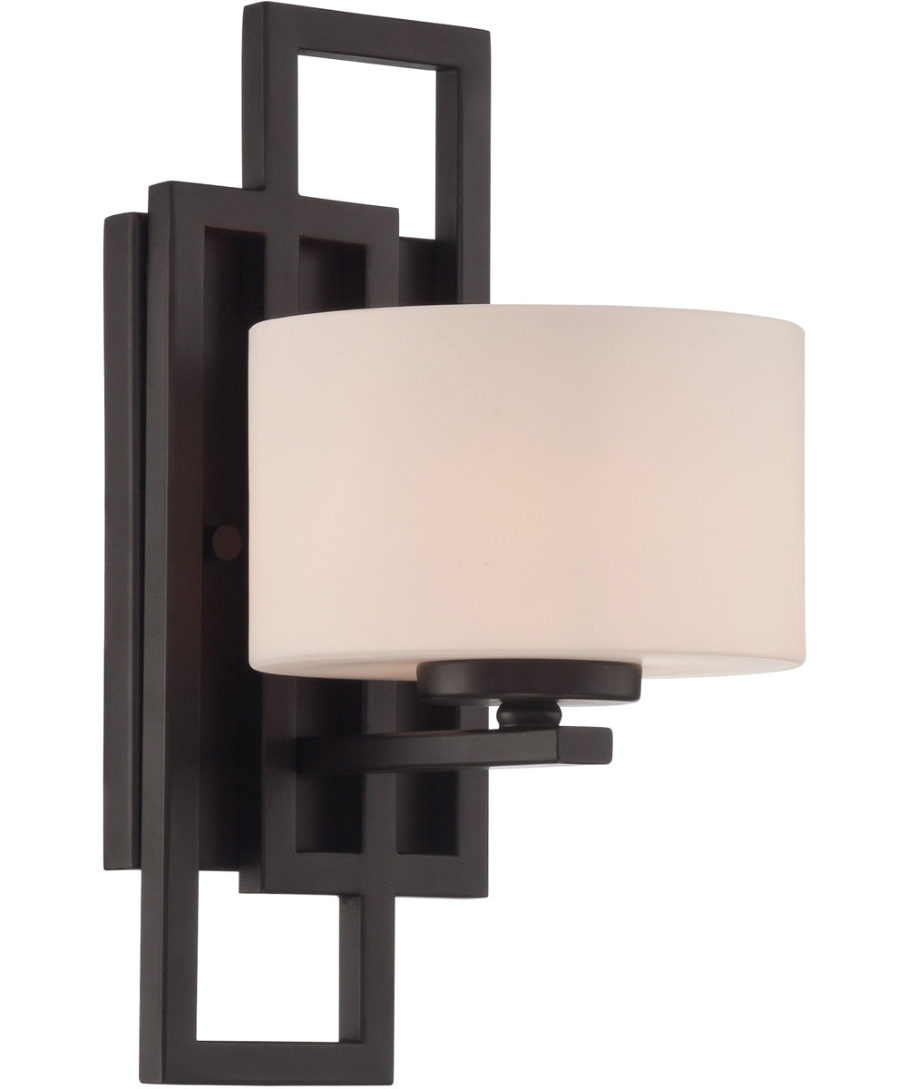 Adalyn 1-Light Wall Lamp Dark Bronze/Frost Glass Shade