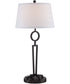 Tiona 1-Light Table Lamp Dark Bronze/White Fabric Shade