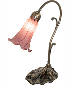 15" High Lavender Tiffany Pond Lily Accent Lamp