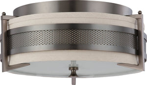 16"W Diesel 3-Light Close-to-Ceiling Hazel Bronze