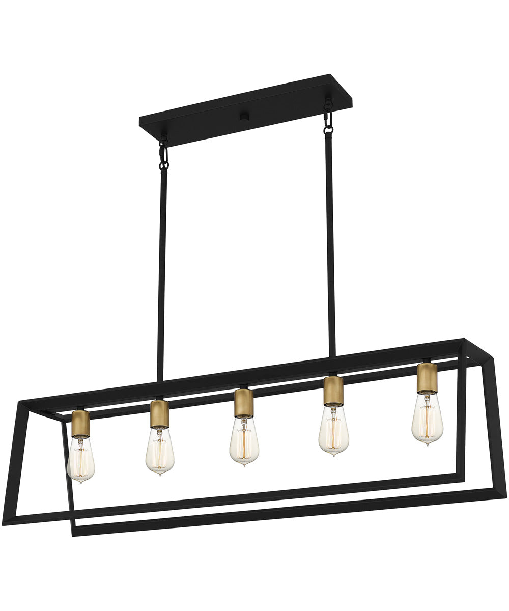 Tilly 5-light Island Light Matte Black