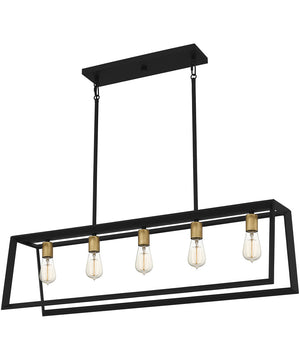 Tilly 5-light Island Light Matte Black