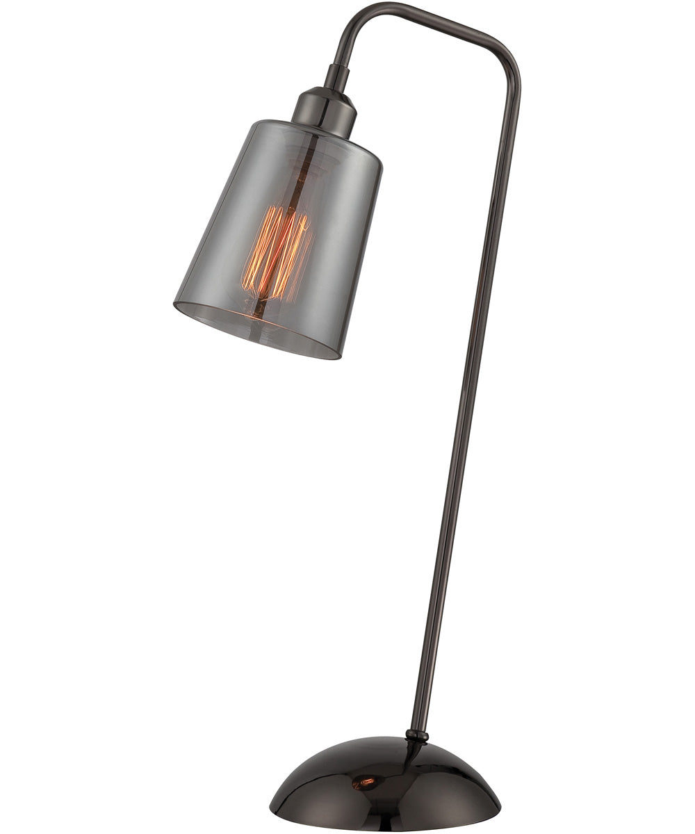 Lovette 1-Light Table Lamp Gunmetal/Smoked Chrome Glass