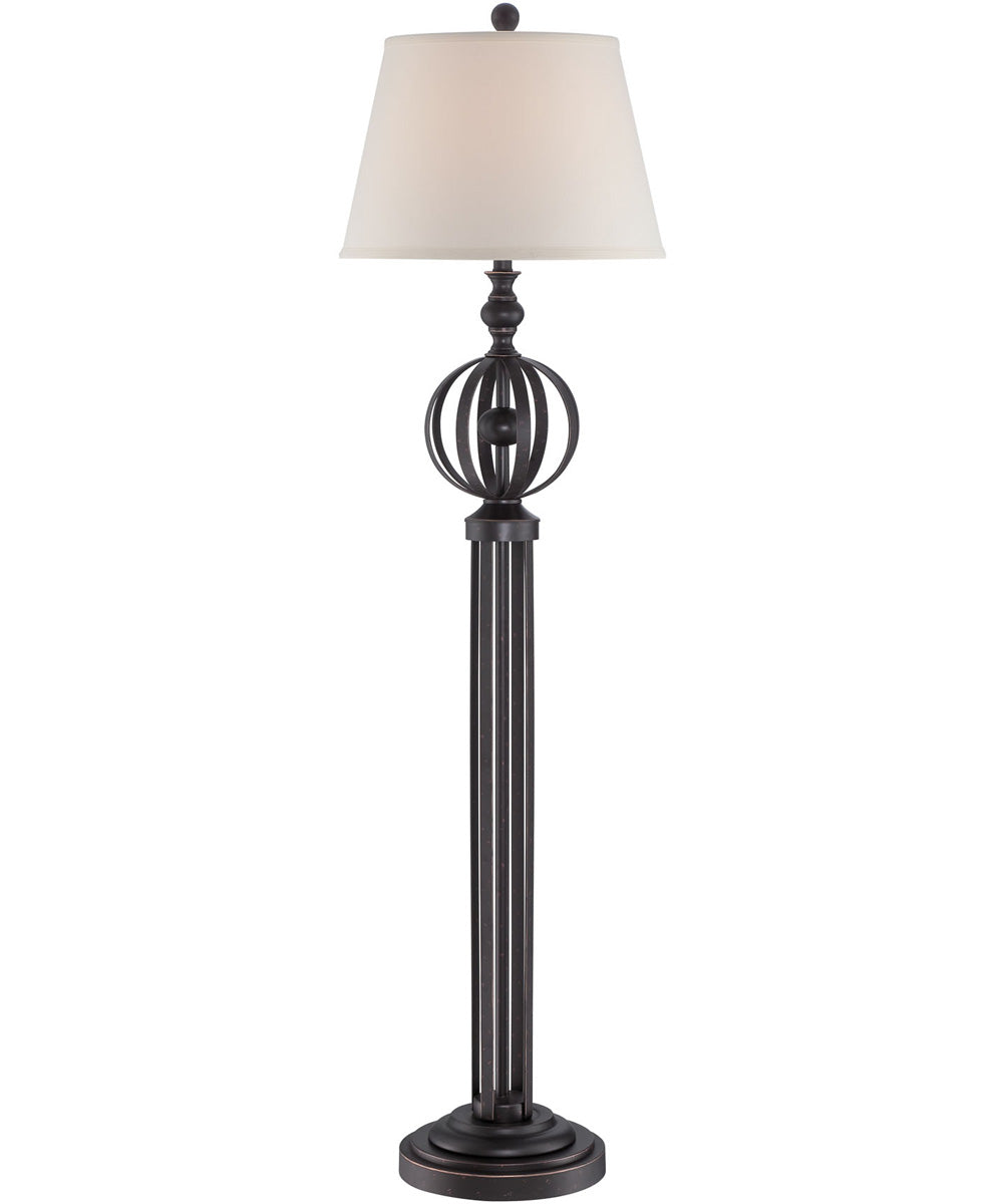 Marquette 1-Light Floor Lamp Dark Bronze/Fabric Shade