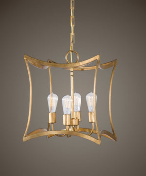 16"W Dore 4 Light Lantern Pendant