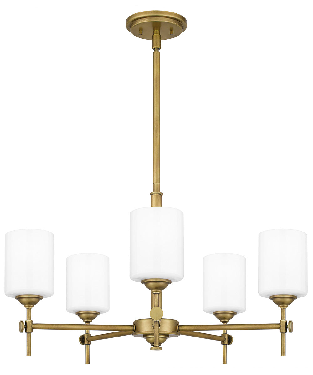 Aria 5-light Chandelier Weathered Brass