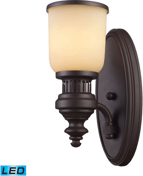 5"W Chadwick 1-Light LED Wall Sconce Oiled Bronze/Amber Glass