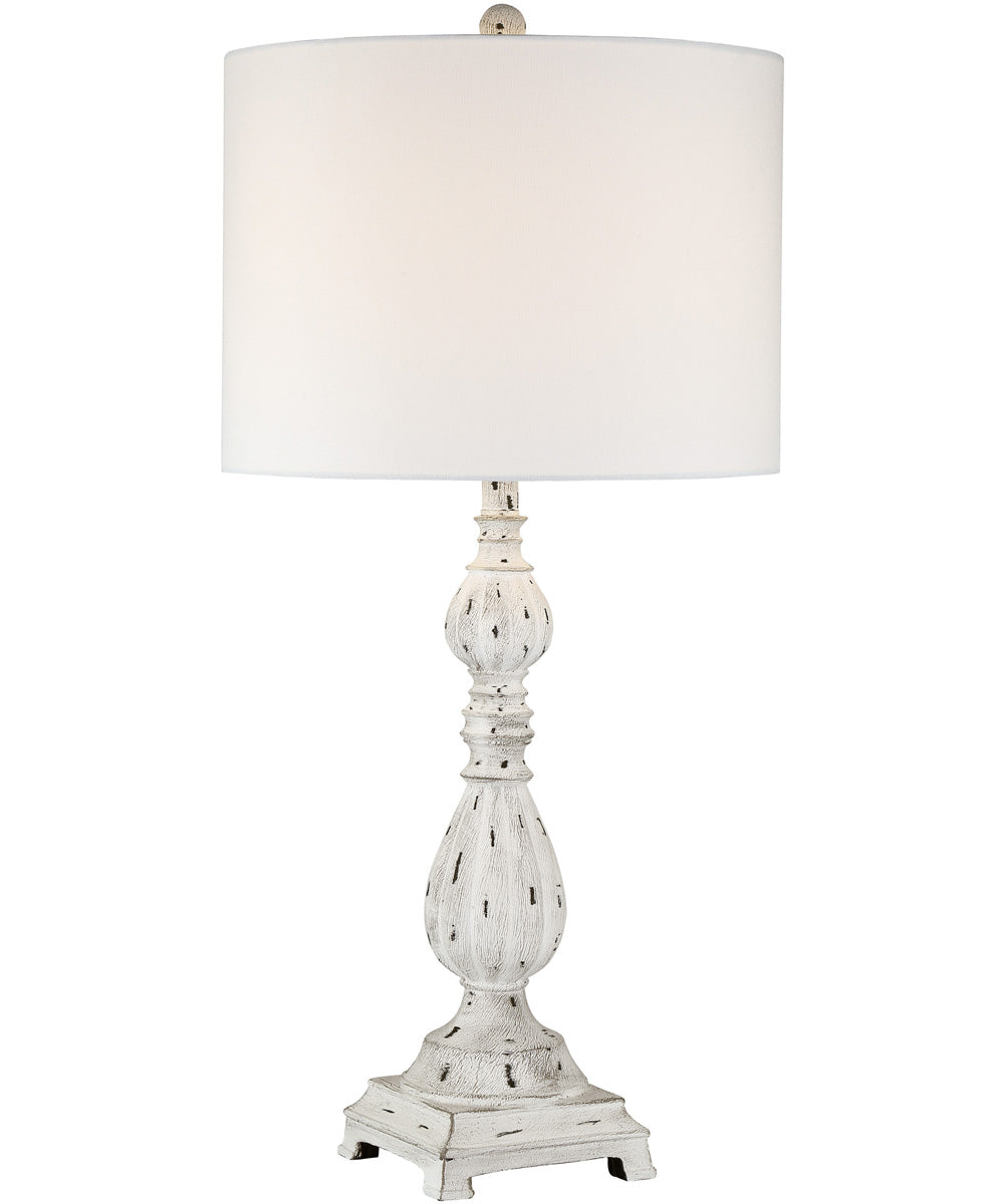 Minstrel 1-Light Table Lamp Antique White/Fabric Shade