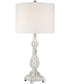 Minstrel 1-Light Table Lamp Antique White/Fabric Shade