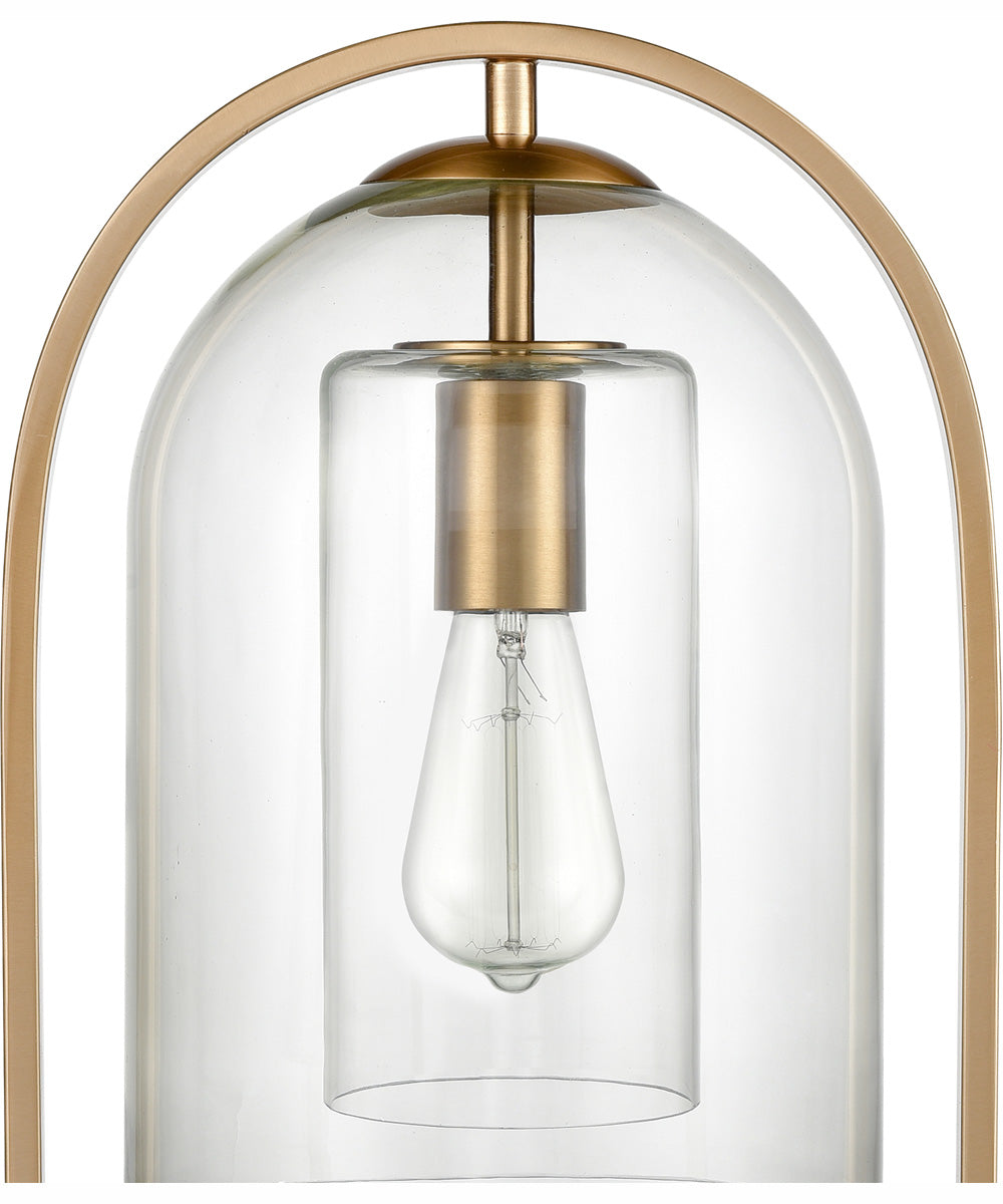 Bell Jar 20'' High 1-Light Desk Lamp - Aged Brass