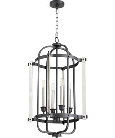 17"W 4-light Entry Foyer Hall Chandelier Noir