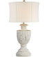 Aeneas 1-Light Table Lamp White Wash/Oat Linen Shade