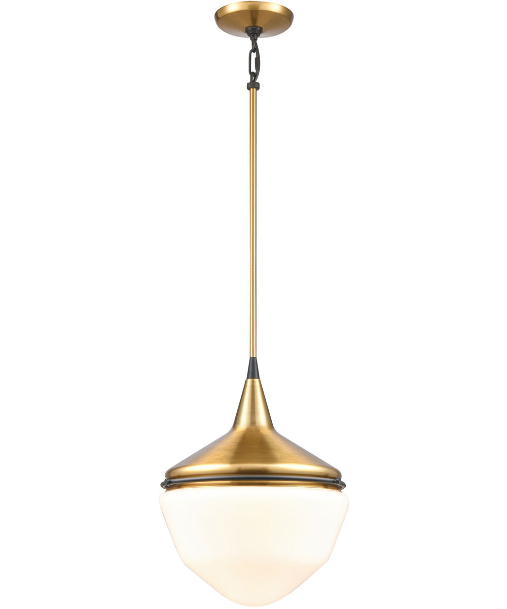 Mid-Century Schoolhouse 1-Light mini pendant  Satin Brass / Matte Black