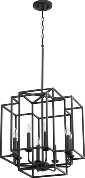 18"W Torres 8-light Pendant Noir