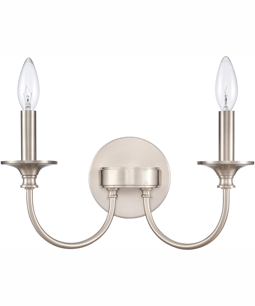 Cecil 14'' Wide 2-Light Vanity-Light - Brushed Nickel