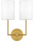 Quoizel Wood Small 2-light Wall Sconce Aged Brass