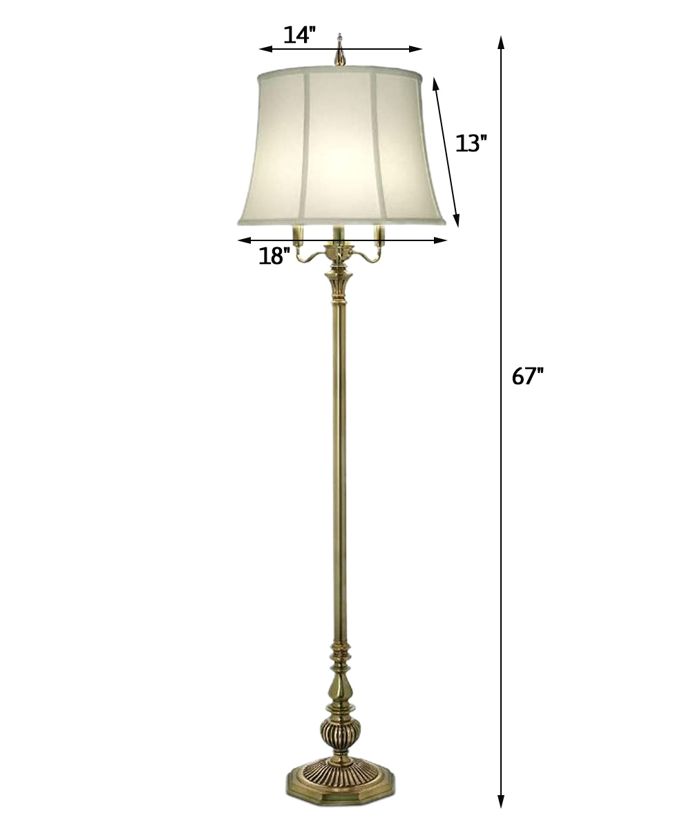 Barbell Brushed Brass LED Standing Floor Lamp