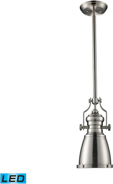 8"W Chadwick 1-Light LED Pendant Satin Nickel